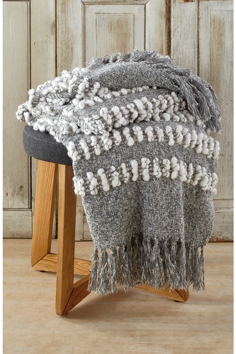 Pure Bobble Throw Blanket, Alternate, color, GREY
