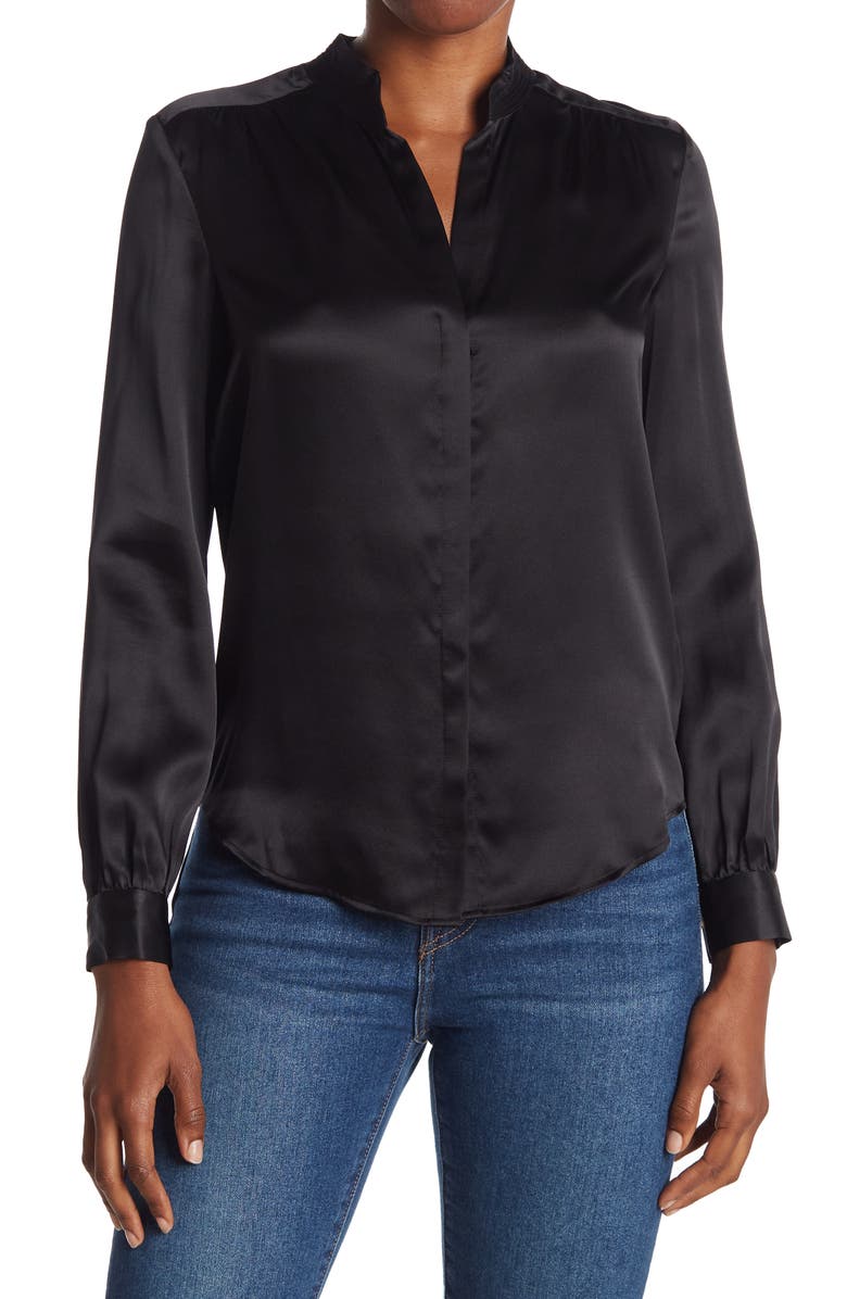 L'AGENCE Bianca Silk Satin Blouse, Main, color, 