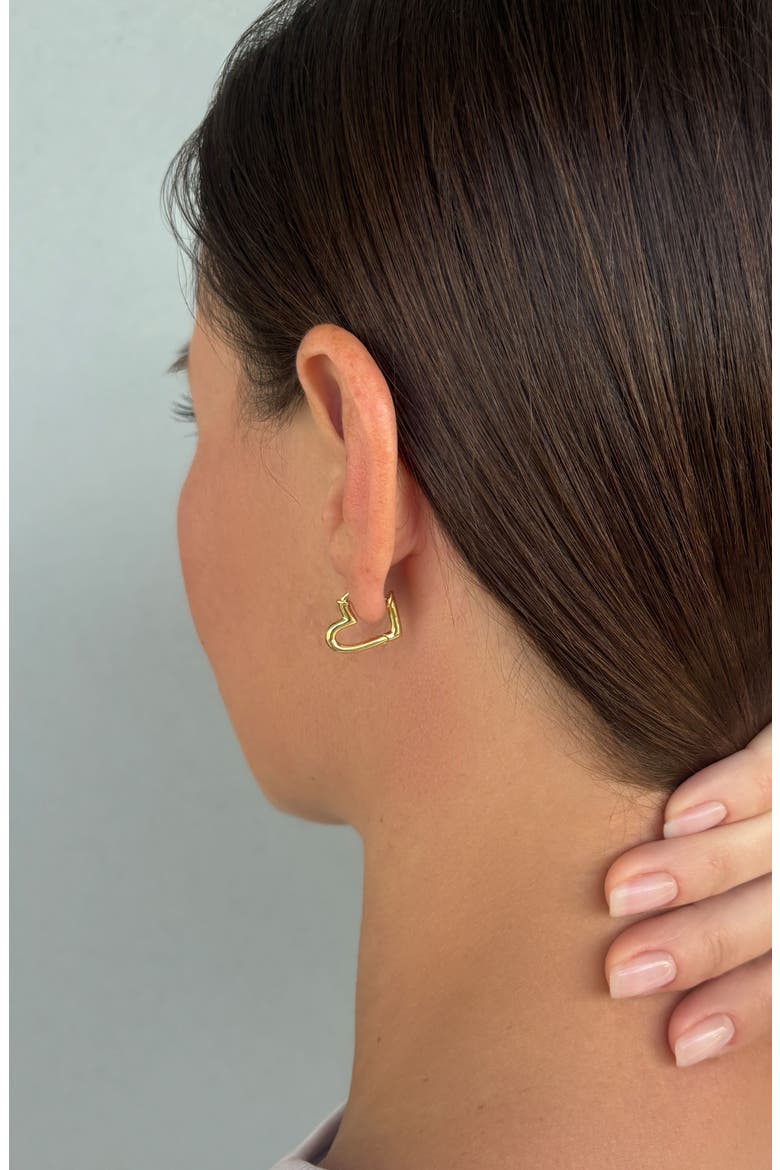 Heart Hoop Earrings, Alternate, color, GOLD