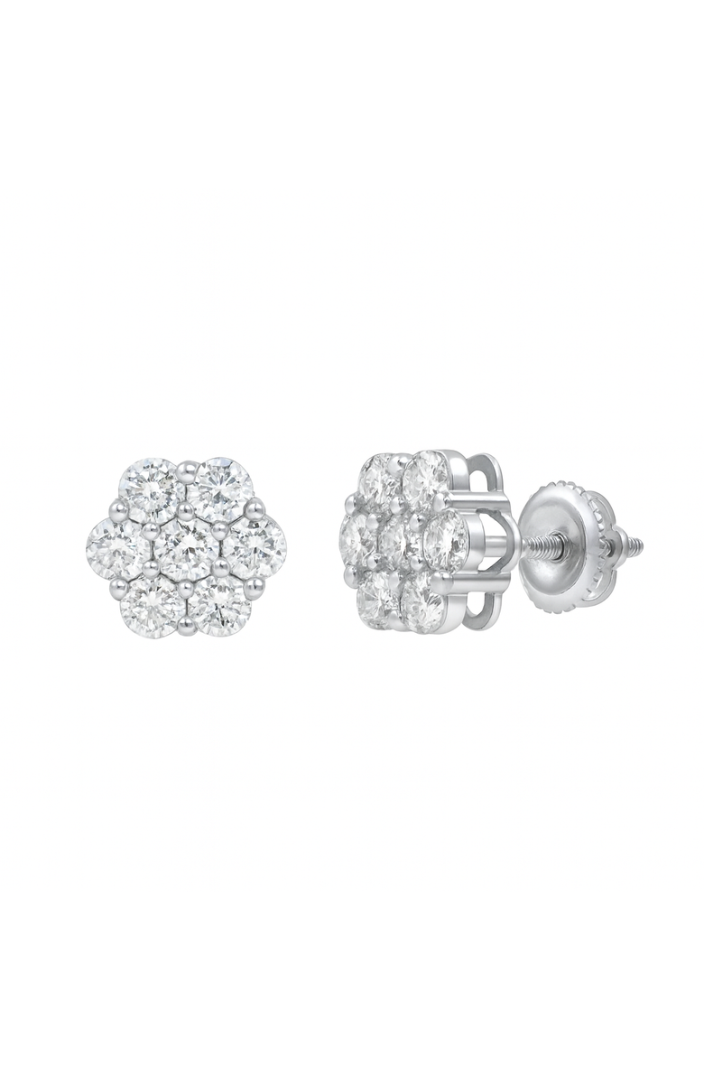 LuvMyJewelry Meadow 1 Ct TW Lab Grown Diamond Cluster Studs 14K White Gold Earrings, Main, color, 14K White Gold