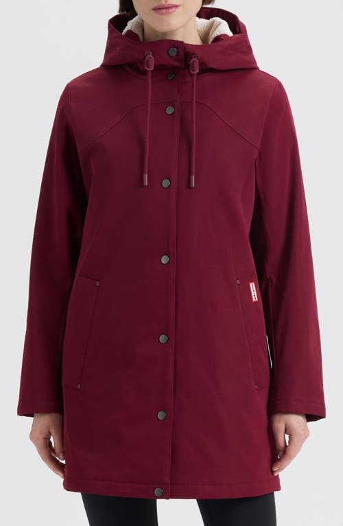 Hunter Billy Hooded Raincoat In Burgundy