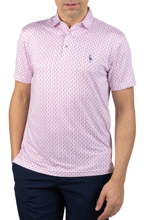 Flamingos Print Performance Polo