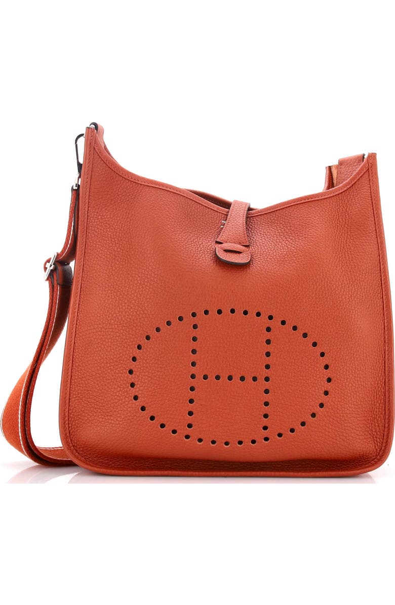 Pre-Owned Hermes Evelyne Bag Gen III Clemence PM, Main, color, Brique