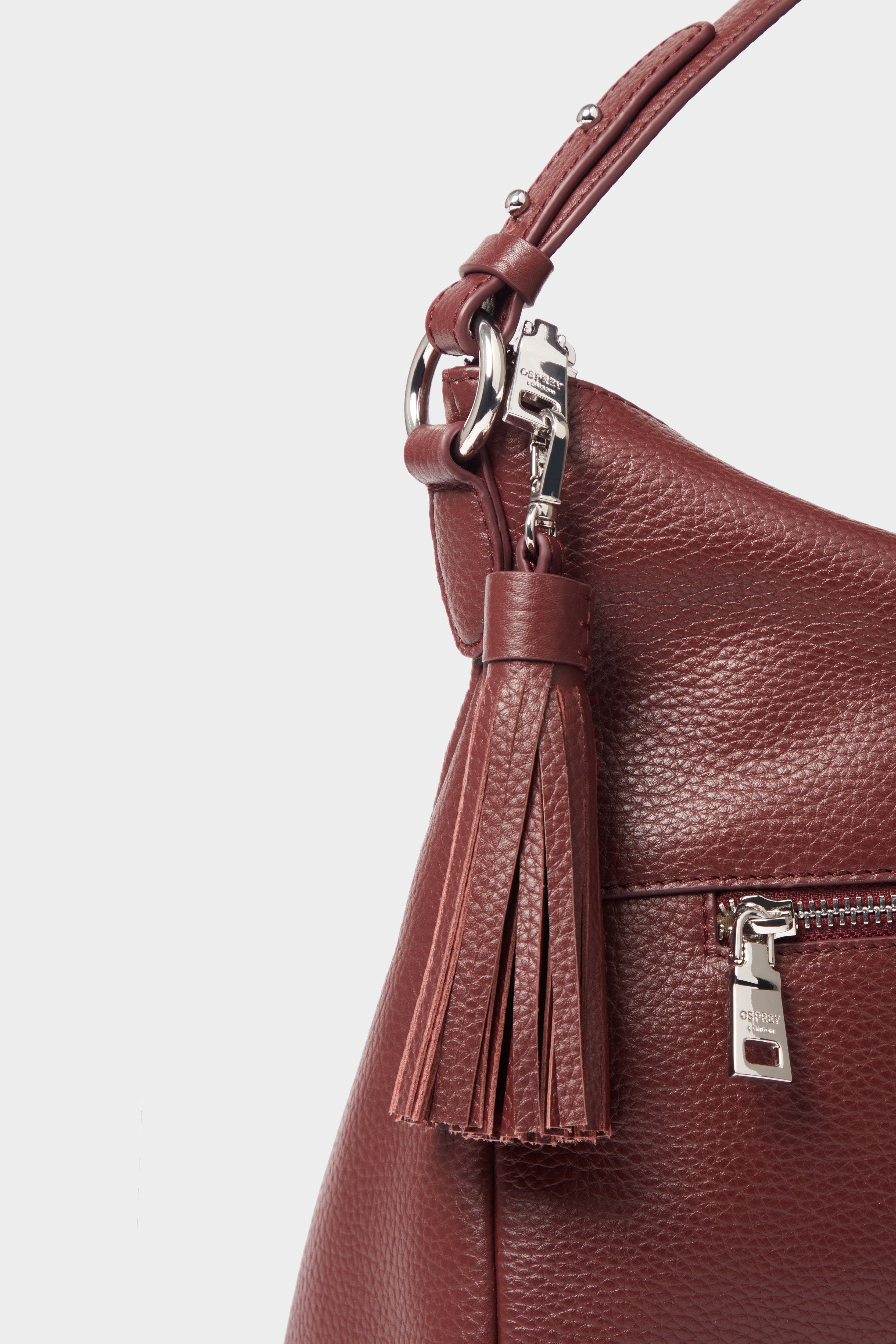 The Stella Leather Hobo Bag, Alternate, color, Merlot