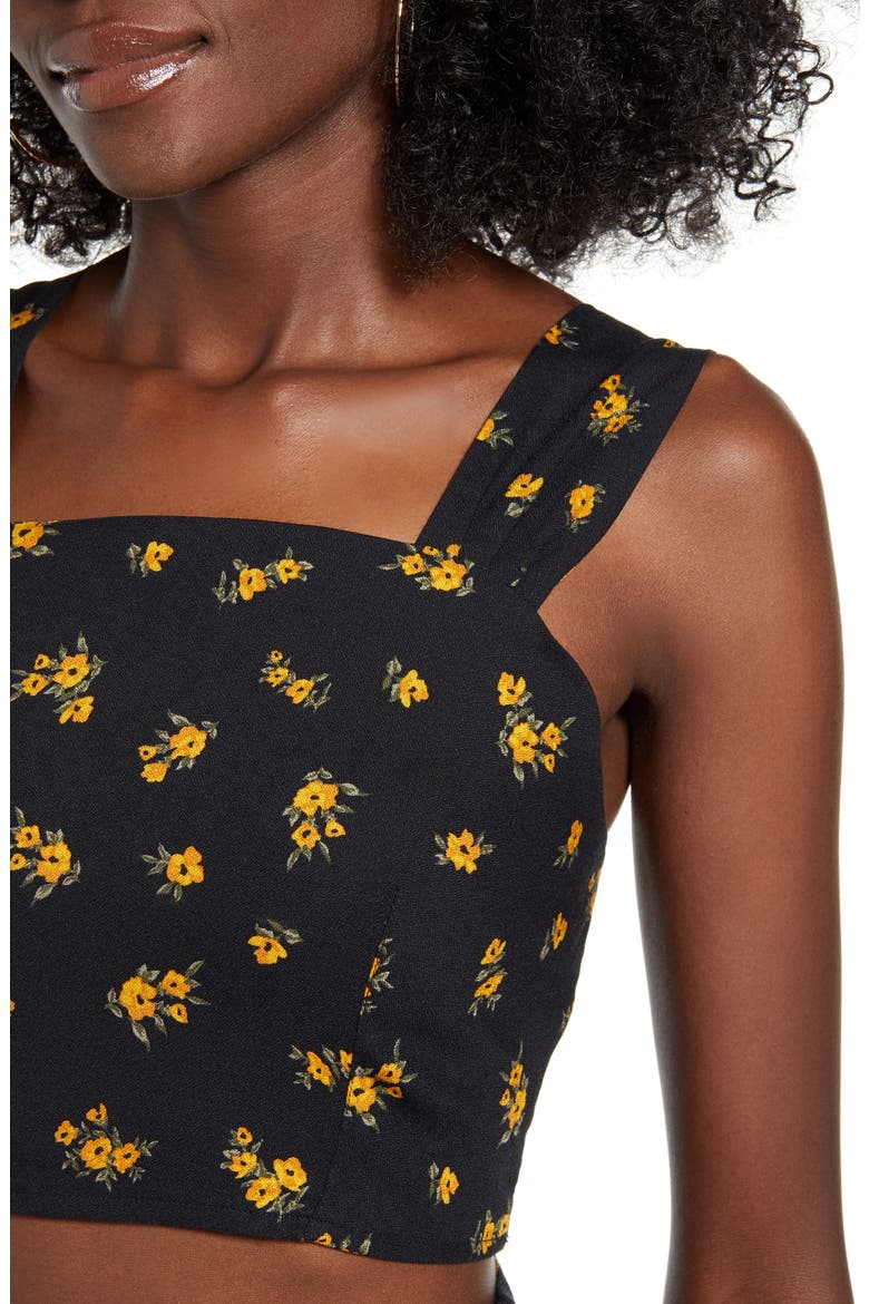 Floral Crop Top, Alternate, color, BLACK FLORAL