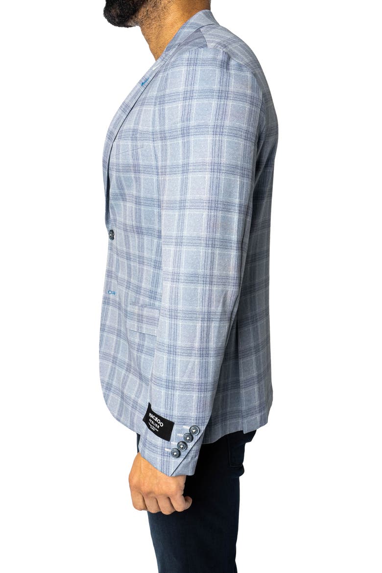 Descartes Unconstructed Plaid Brooksy Artic Blue Blazer, Alternate, color, BLUE