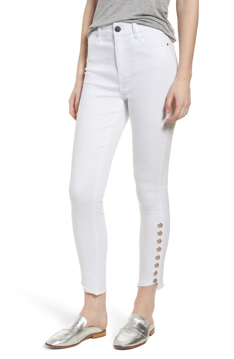 AFRM Grommet Detail Ankle Skinny Jeans, Main, color,