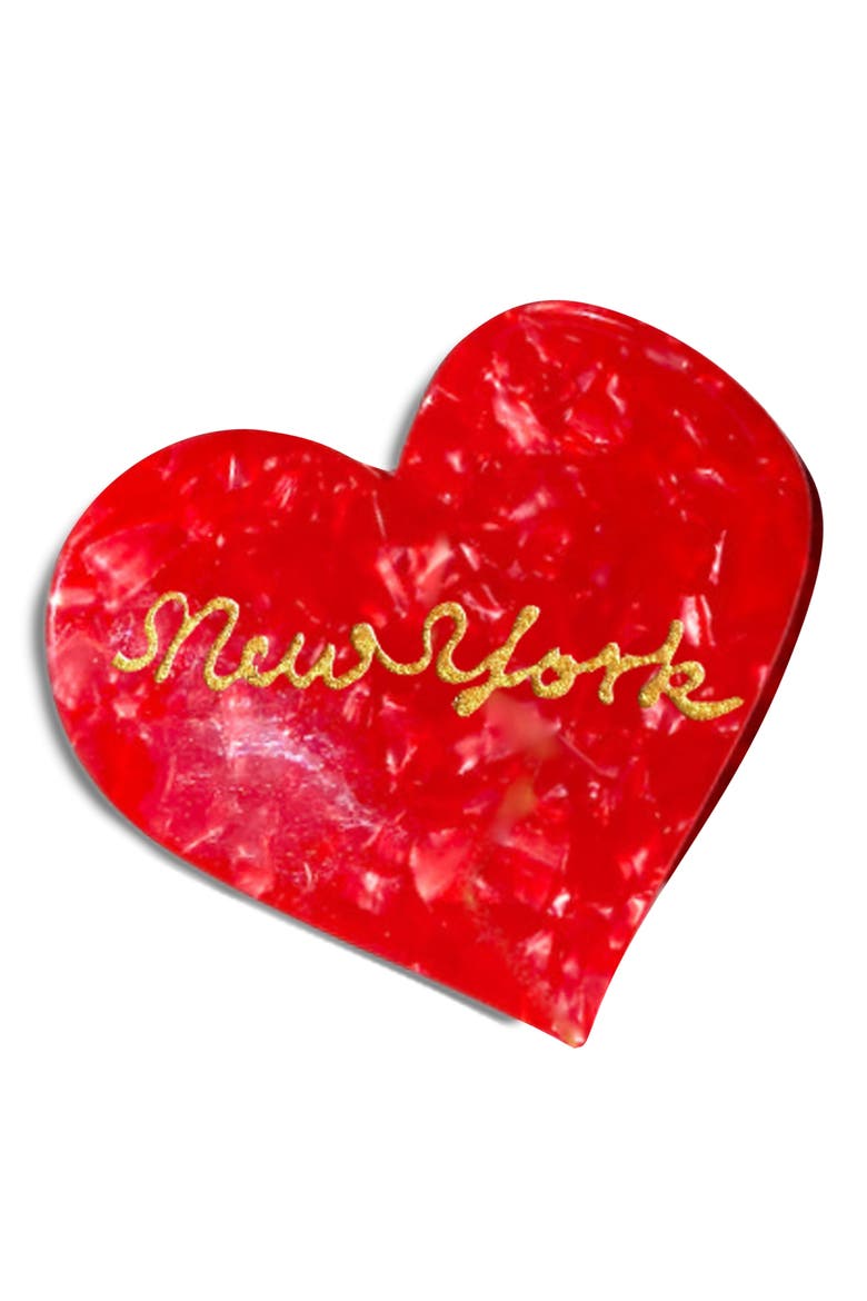 New York Heart Claw Clip, Main, color, RED