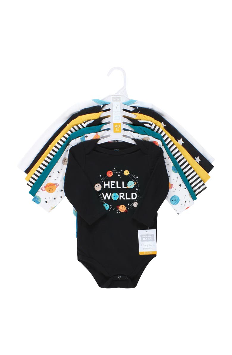Hudson Baby Cotton Long-Sleeve Bodysuits 7-Pack, Alternate, color, Moon And Back