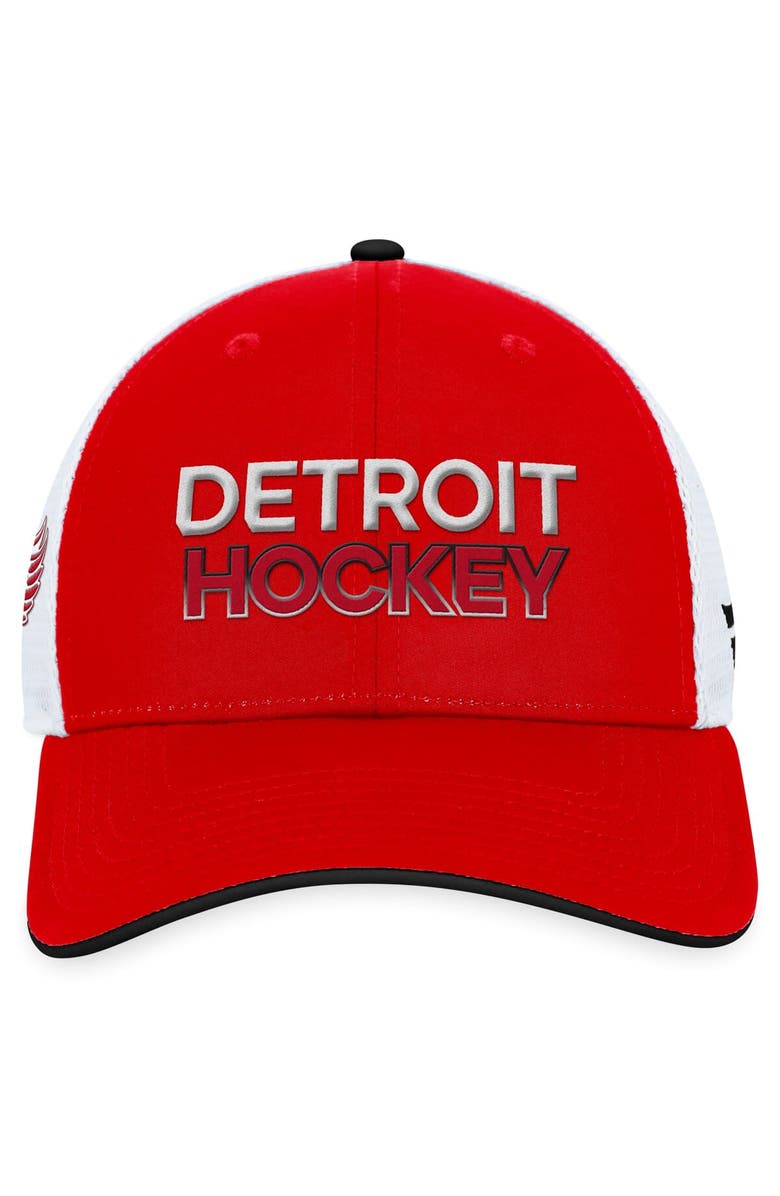 FANATICS Men's Fanatics Branded Red Detroit Red Wings Authentic Pro Rink Trucker Adjustable Hat, Alternate, color,