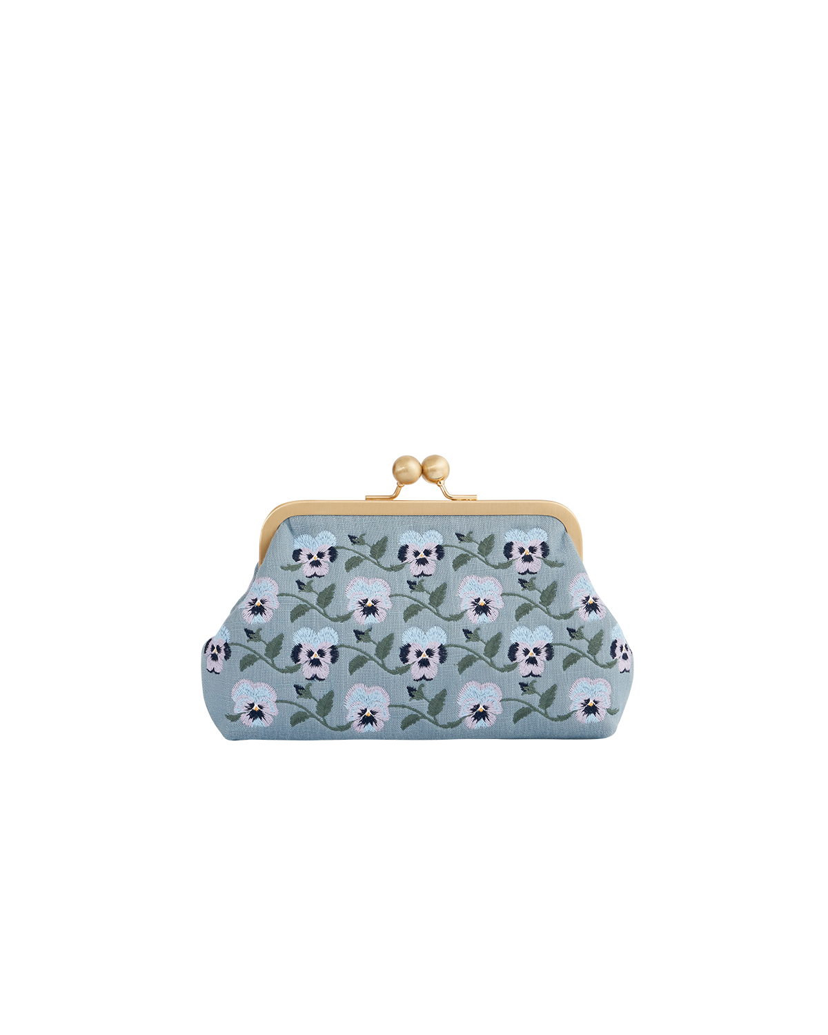 Fable England Pansy Victoriana Clutch Blue, Main, color, Blue & Gold