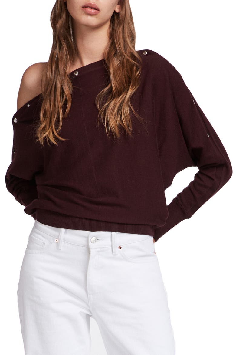 Elle Sweater, Main, color, DARK BURGUNDY RED