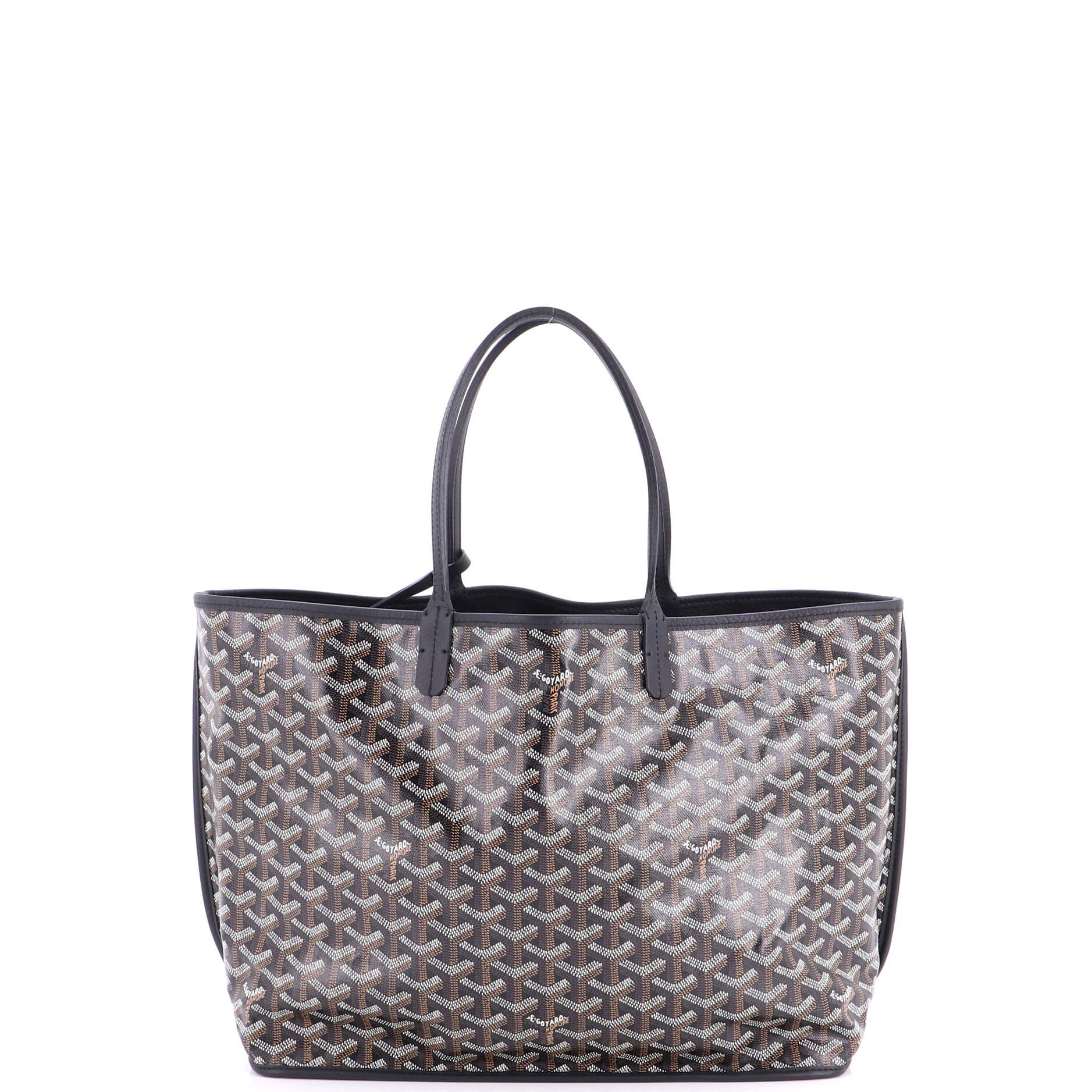 Pre-Owned Goyard Anjou Reversible Tote Coated Canvas PM, Main, color, Black