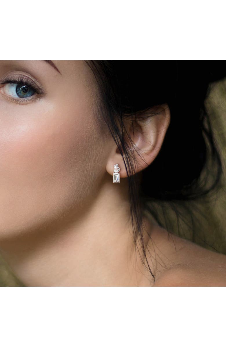 Julianna B. Lab-Grown Diamond Cluster Earrings 14k White Gold, Alternate, color, White Gold