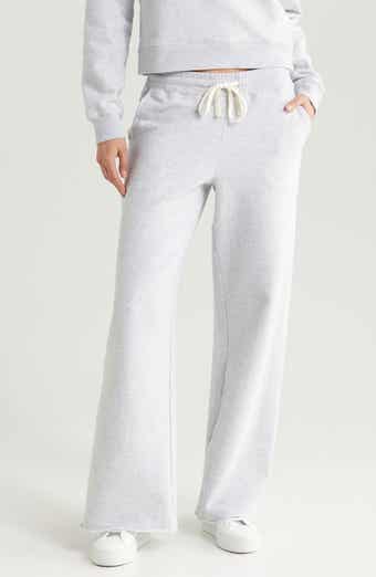 Cloud Nine Wide Leg Cotton Blend Fleece Drawstring Pants