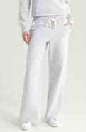 Marine Layer Cloud Nine Wide Leg Cotton Blend Fleece Drawstring Pants