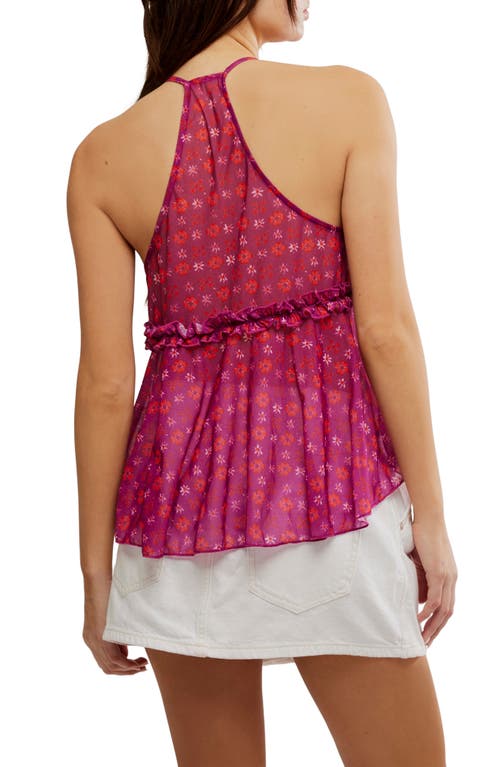 Free People Fearless Ruffle Racerback Tank Top In Pink