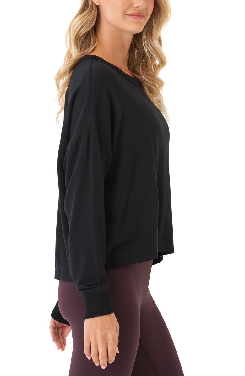 Threads 4 Thought Raylin Feather Fleece Back Keyhole Long Sleeve Top, Alternate, color, 