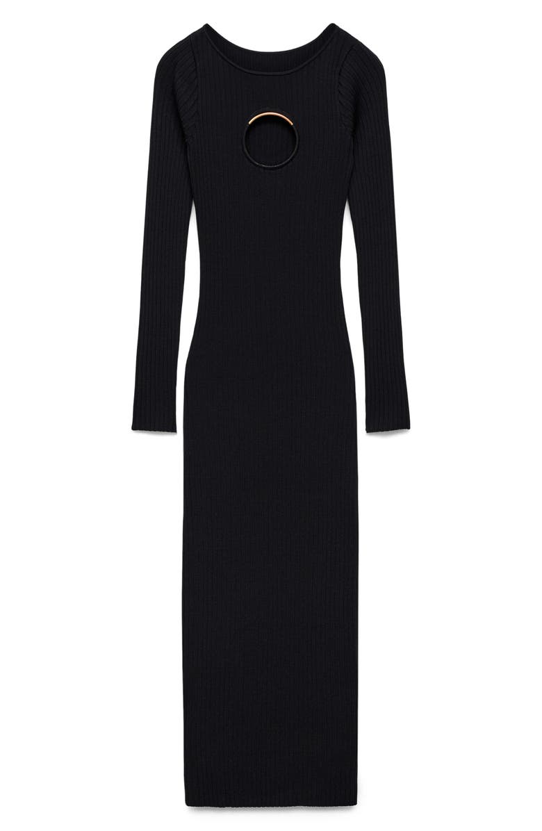 MANGO O-Ring Long Sleeve Dress, Alternate, color, 