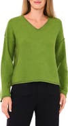 Vince Camuto Contrast Detail V-Neck Sweater