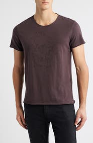 John Varvatos Beaded Skull Raw Edge Graphic Organic Cotton T-Shirt
