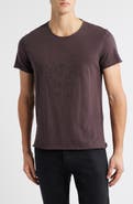 John Varvatos Beaded Skull Raw Edge Graphic Organic Cotton T-Shirt