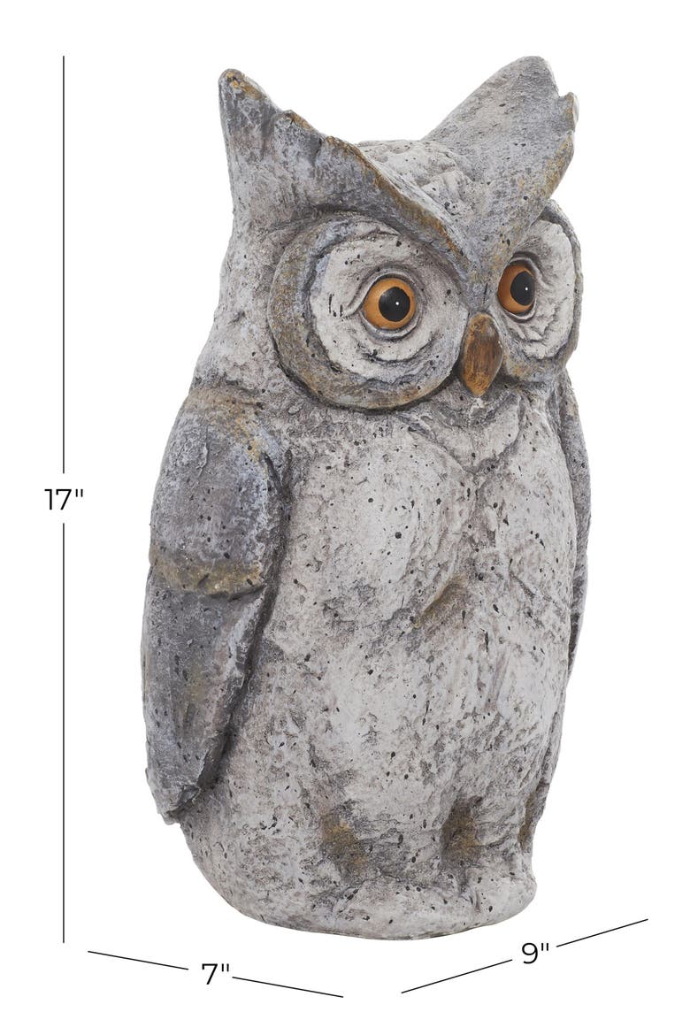 Country Owl Garden Statue, Alternate, color, GRAY