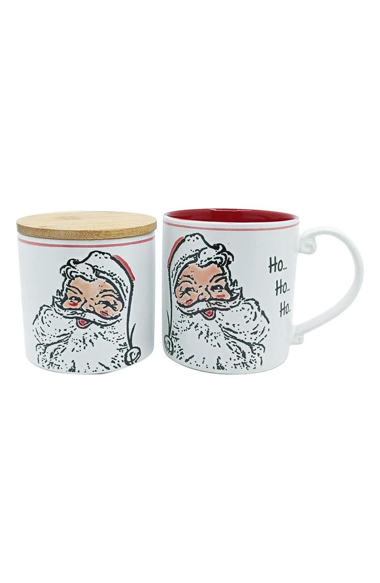 SPECTRUM Santa Stoneware Mug & Canister Set, Main, color, Multi