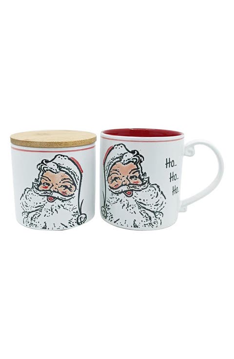 Santa Stoneware Mug & Canister Set