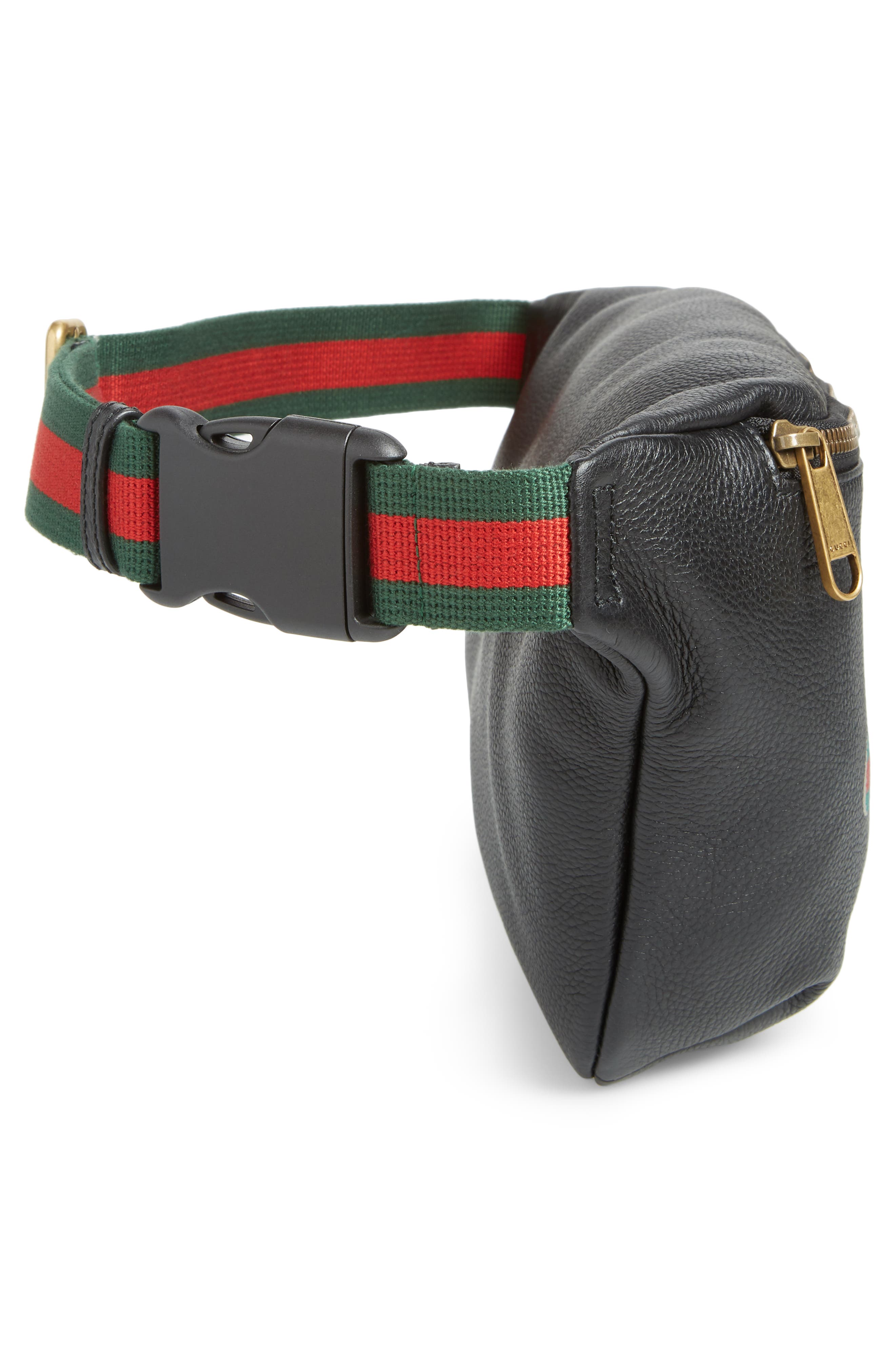 Gucci Logo Leather Belt Bag, Alternate, color, 