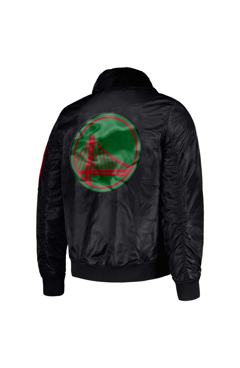 STARTER Men's Starter x Ty Mopkins Black Golden State Warriors Black History Month Satin Full-Zip Jacket, Alternate, color, Black