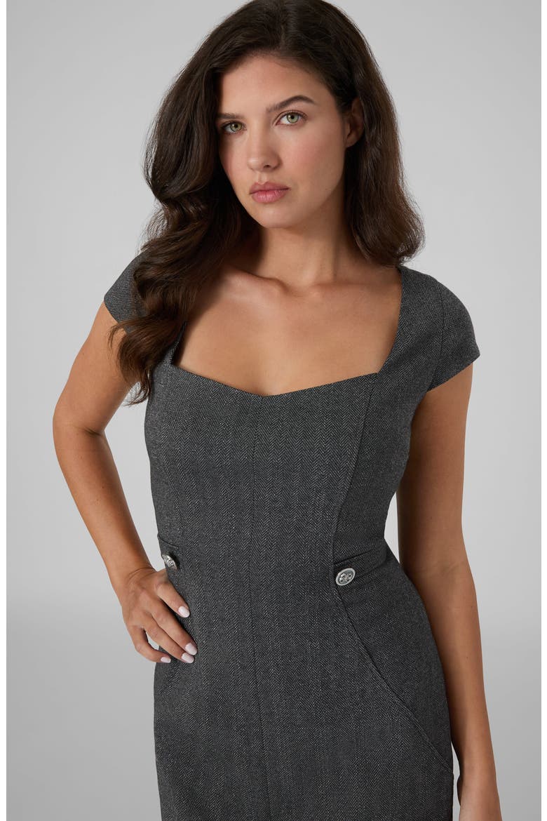 Bertha Sweetheart Neck Minidress, Alternate, color, OPEN GREY