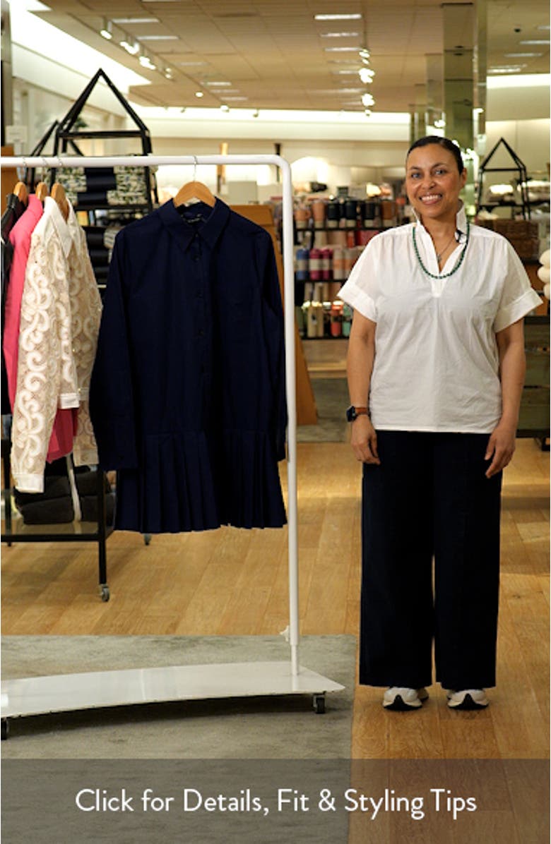 Pleated Long Sleeve Shirtdress, sales video thumbnail