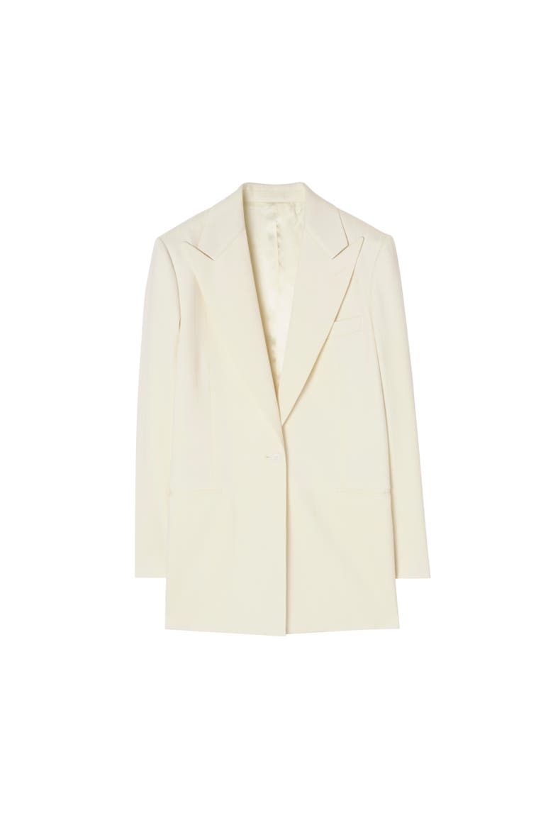 Pinstriped Wool Tailored Jacket, Alternate, color, Cotton white