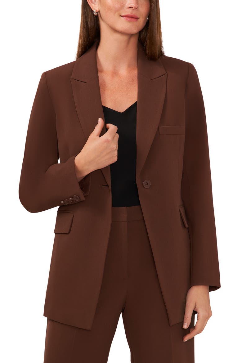 One-Button Blazer, Alternate, color, CHOCOLATE FONDANT