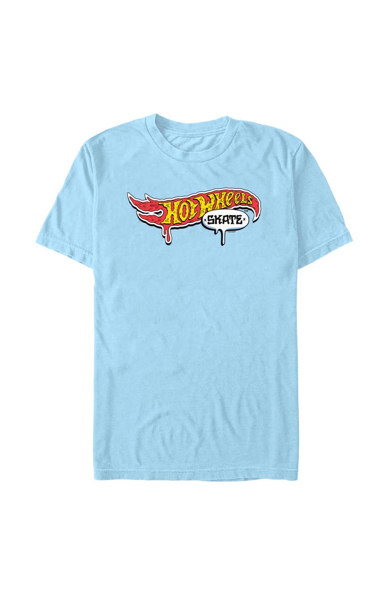 Hot Wheels Men's Hot Wheels Skate Cartoon Logo Graphic T-Shirt, Main, color, Light Blue