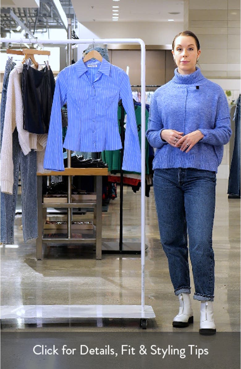 Anni Pinstripe Button-Up Shirt, sales video thumbnail