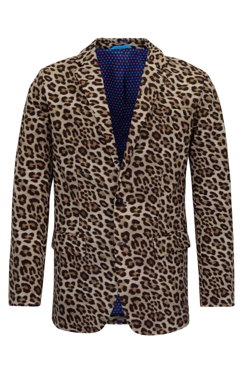 Lords of Harlech Leopard Mens Tailored Blazer, Alternate, color, Leopard Brown