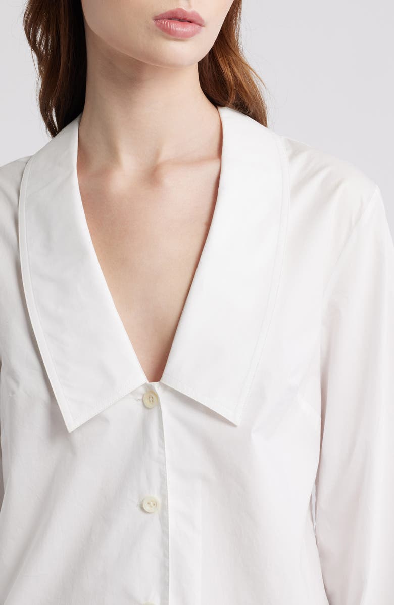 FRAME The Low Collar Cotton Poplin Button-Up Shirt, Alternate, color, White