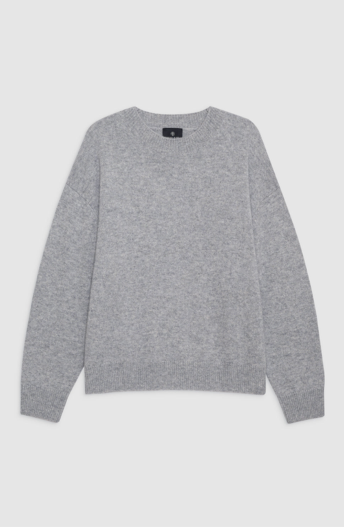 Anine Bing Lee Crew Sweater In Medium Heather Grey In Gray