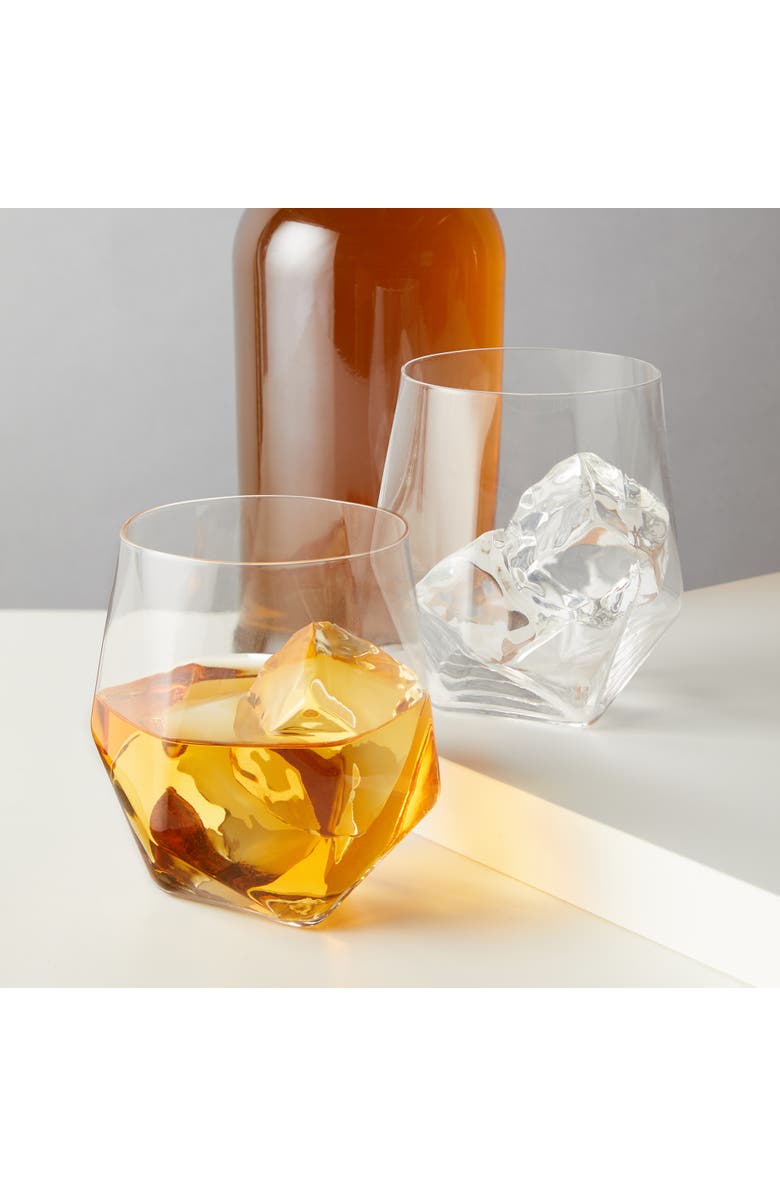 Viski Seneca Crystal Faceted Tumblers Set of 2, Alternate, color, Clear