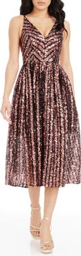 Dress the Population Haley Sequin Stripe A-Line Cocktail Dress