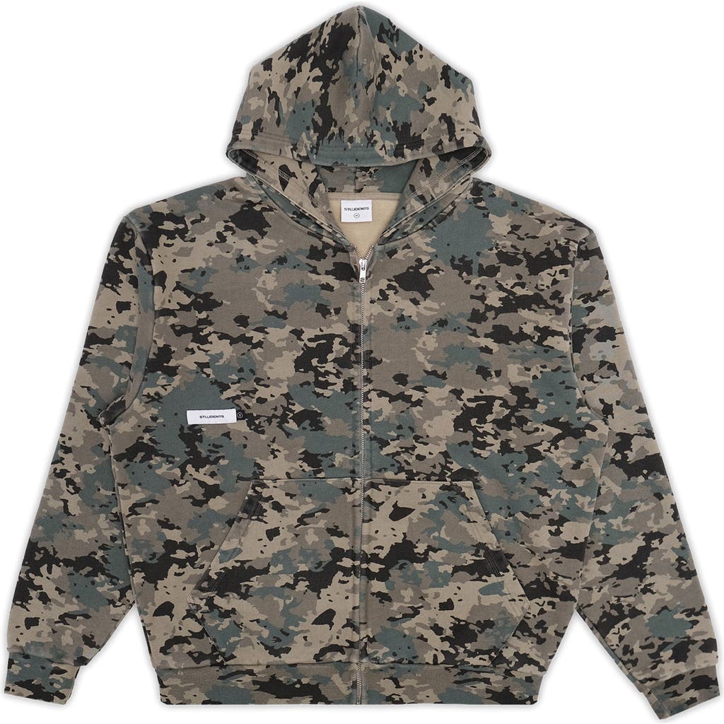 Students Grantsville Camo Zip Hoodie In Green