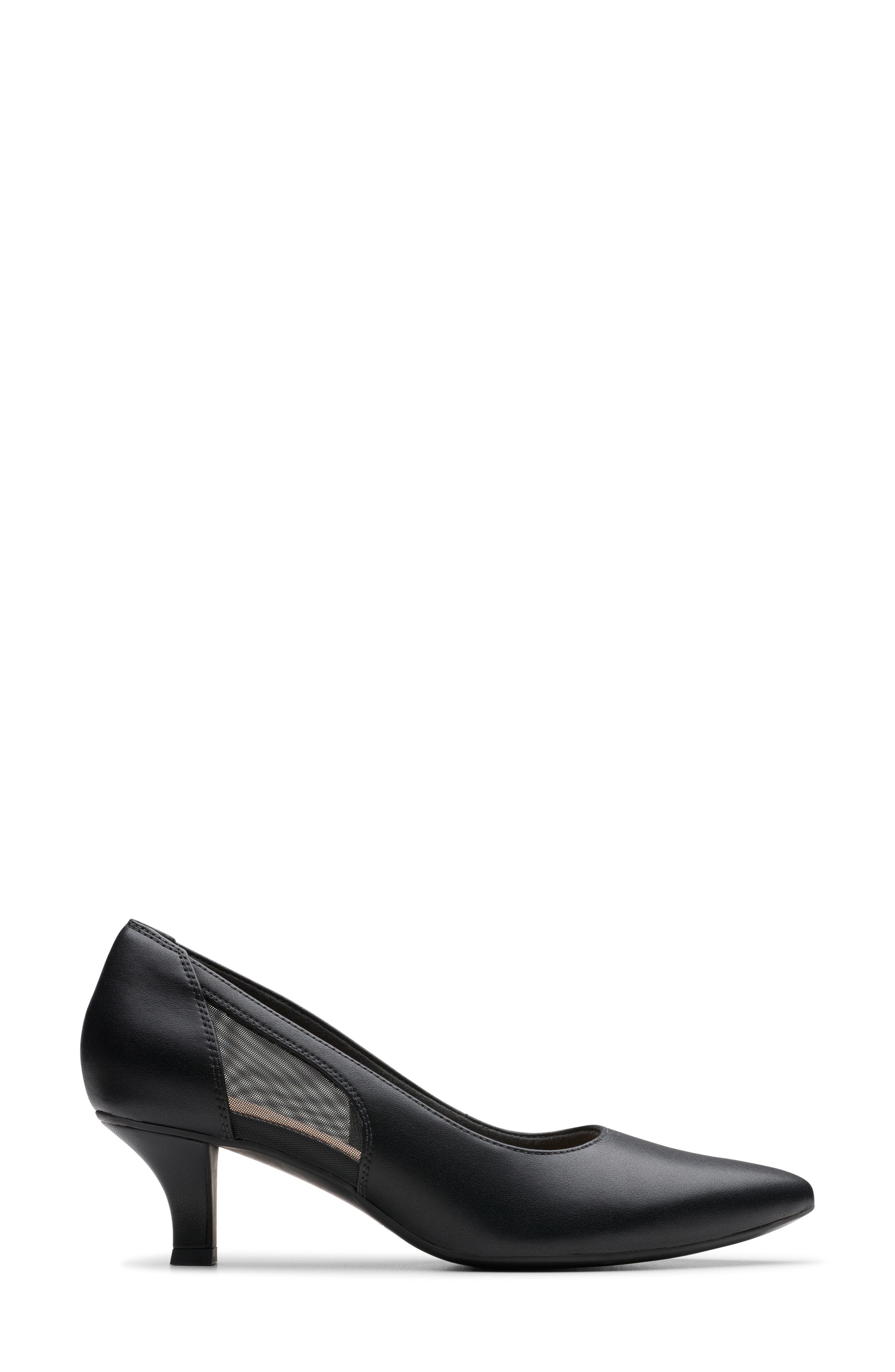 Clarks<sup>®</sup> Kepley Cora Pointed Toe Pump, Alternate, color, Black Leather
