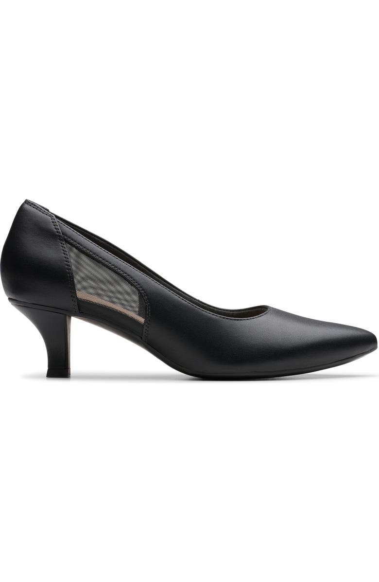 Clarks<sup>®</sup> Kepley Cora Pointed Toe Pump, Alternate, color, Black Leather
