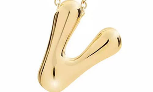 Jane Basch Designs Puffed Initial Pendant Necklace In Gold
