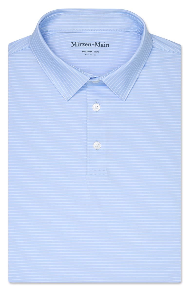 Mizzen+Main Versa Trim Fit Performance Golf Polo, Alternate, color, Cloud Blue Alternating Stripe