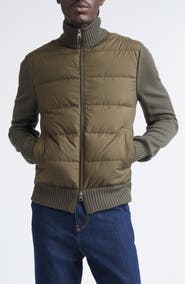 Moncler Quilted Down & Virgin Wool Cardigan
