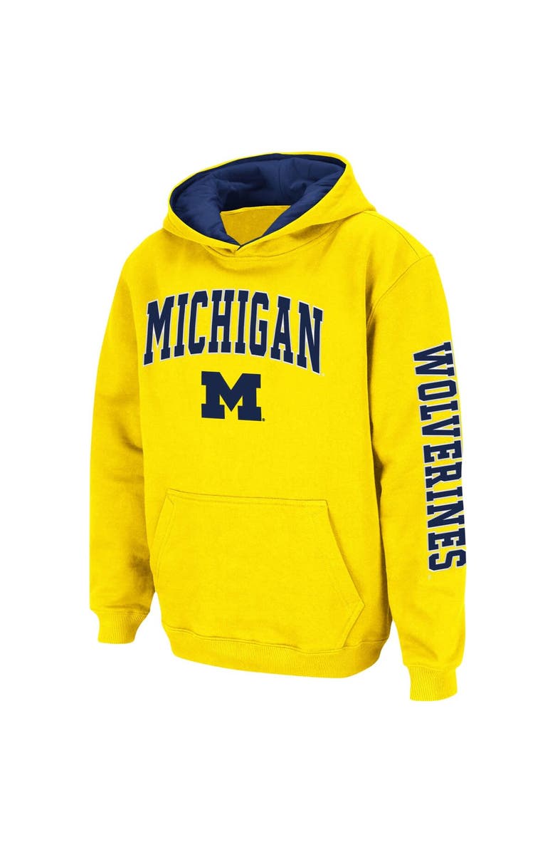 COLOSSEUM Youth Colosseum Maize Michigan Wolverines 2-Hit Team Pullover Hoodie, Alternate, color, Maize