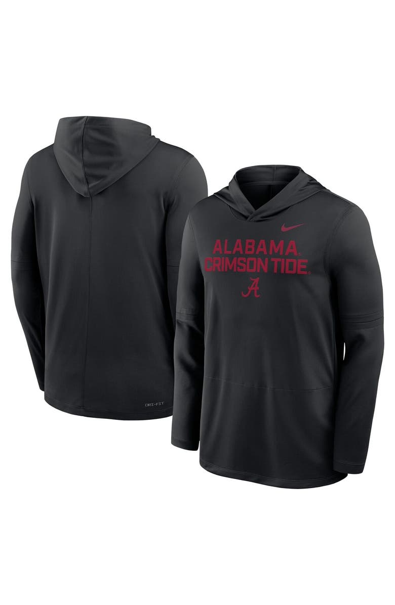 Nike Men's Nike Black Alabama Crimson Tide 2025 Sideline Performance Long Sleeve Hoodie T-Shirt, Alternate, color, 